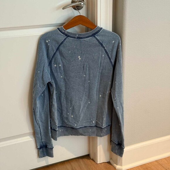 Z Supply Atila Distressed Washed Blue Sweatshirt - Picture 4 of 6